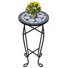 Image de vidaXL Table dappoint Mosaïque Noir et blanc 41129