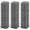 Image de Jeu De Panier De Gabion 3 Pcs Fil Galvanisé 25x25x100 Cm Vidaxl