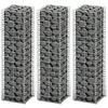 Image de vidaXL 3x Jeu de Panier de Gabion Fil Galvanisé 25x25x100 cm Pierres Jardin 141045