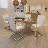Image de Chaises À Manger Cantilever Lot De 4 Blanc Similicuir Vidaxl