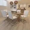 Image de Chaises À Manger Cantilever Lot De 6 Blanc Similicuir Vidaxl