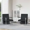Image de Fauteuils Lot De 2 Avec Cadre Chromé Noir Similicuir Vidaxl