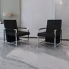 Image de vidaXL Fauteuils lot de 2 avec cadre chromé noir similicuir 270179