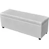 Image de Banc Long De Rangement Bois Blanc Vidaxl