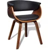 Image de Chaise À Manger Bois Courbé Et Similicuir Vidaxl