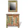 Image de Ensemble Meuble Sous Vasque Et Miroir En Bois Massif Recyclé Vidaxl