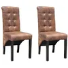 Image de Chaises À Manger Lot De 2 Marron Similicuir Vidaxl