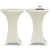 Image de Housse De Table Ø 80 Cm Crème Extensible 2 Pcs Vidaxl