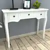 Image de Table De Console Et Coiffeuse Avec 3 Tiroirs Blanc Vidaxl