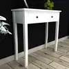 Image de Table De Console Et Coiffeuse Avec 2 Tiroirs Blanc Vidaxl