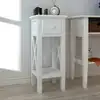 Image de Table D'appoint Avec Tiroir Blanc Vidaxl