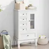 Image de vidaXL Armoire avec 5 tiroirs et 2 étagères Blanc 241150