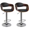 Image de Tabourets De Bar Lot De 2 Bois Courbé Et Similicuir Vidaxl