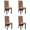 Image de Chaises À Manger Lot De 4 Marron Similicuir Vidaxl