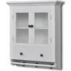 Image de vidaXL Placard mural de cuisine avec porte en verre Bois blanc 241374