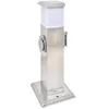 Image de vidaXL Borne Jardin Électrique 2 Prises Acier Inoxydable avec Lampe Extérieur 41238