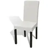 Image de 6 housses de chaise dos droit extensibles crème