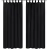 Image de 2 Pcs Rideau À Passant Micro Satin Noir 140 X 225 Cm Vidaxl