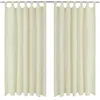 Image de 2 pcs Rideau à Passant Micro Satin Crème 140 x 245 cm