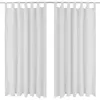 Image de 2 Pcs Rideau À Passant Micro Satin Blanc 140 X 175 Cm Vidaxl