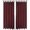 Image de 2 pcs Rideau à Passant Micro Satin Bordeaux 140 x 175 cm 130362