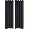 Image de 2 Pcs Rideau Blackout Occultant Noir Avec  illets En Métal 135x245cm Vidaxl
