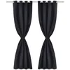 Image de 2 pcs Rideau Blackout Occultant Noir avec  illets en métal 135x245cm