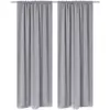 Image de Rideaux Occultants À Fentes 2 Pcs Gris 135 X 245 Cm Vidaxl