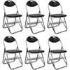 Image de Chaises À Manger Pliables Lot De 6 Noir Similicuir Et Acier Vidaxl
