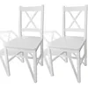 Image de Chaises À Manger Lot De 2 Blanc Bois De Pin Vidaxl