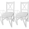 Image de vidaXL Chaises à manger lot de 2 blanc bois de pin 241510