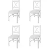 Image de Chaises À Manger Lot De 4 Blanc Bois De Pin Vidaxl