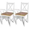 Image de Chaises À Manger Lot De 2 Blanc Bois De Pin Vidaxl