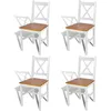 Image de Chaises À Manger Lot De 4 Blanc Bois De Pin Vidaxl