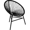 Image de Chaise De Jardin Forme De Lune Résine Tressée Noir Vidaxl