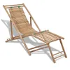 Image de Chaise De Terrasse D'extérieur Avec Repose-pied Bambou Vidaxl