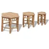 Image de vidaXL Tabourets de jardin 3 pcs Bambou