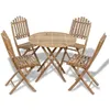 Image de vidaXL Mobilier à dîner dextérieur pliable 5 pcs Bambou