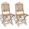 Image de Chaises Pliables De Jardin Lot De 2 Bambou Vidaxl