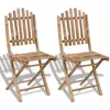 Image de vidaXL Chaises pliables de jardin lot de 2 Bambou 41498