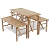 Image de vidaXL Table de brasserie avec 2 bancs 100 cm Bambou 41502