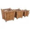 Image de Pots de fleurs - vidaXL - 3 pcs - Bambou résistant aux intempéries - Dimensions variées - Carré