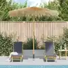 Image de Parasol En Bambou Avec Toit En Feuille De Bananier 270 Cm Vidaxl
