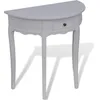 Image de vidaXL Table console avec tiroir Demi-ronde Blanc