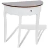 Image de vidaXL Table console avec tiroir et dessus de table marron Demi-ronde 241531