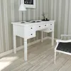 Image de vidaXL Bureau Blanc à 5 Tiroirs Rangement Table Console Table dOrdinateur 241533