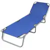 Image de Chaise Longue Pliable Acier Enduit De Poudre Bleu Vidaxl