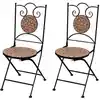 Image de Chaises Pliables De Bistro 2 Pcs Céramique Terre Cuite Vidaxl
