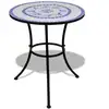 Image de Table De Bistro Bleu Et Blanc 60 Cm Mosaïque Vidaxl
