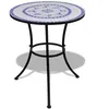 Image de vidaXL Table de bistro Bleu et blanc 60 cm Mosaïque 41530